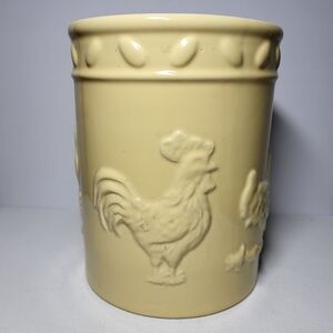 Stonewall Kitchen Vintage, Yellow Ceramic Rooster Kitchen Utensil Holder